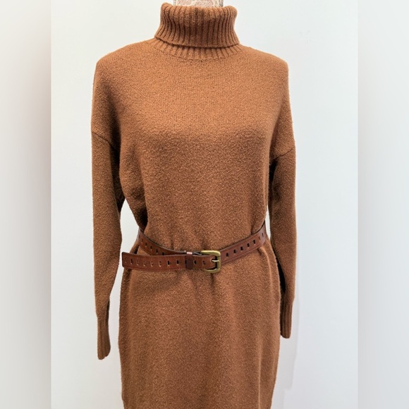 TREASURE & BOND Brown turtleneck sweater midi dress size XS. - Picture 3 of 13